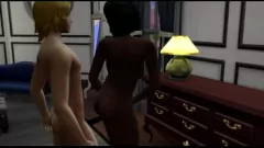 تشغيل سيمز 4 المرح بين الأعراق لذة الجماع مع صديق الأبنوس كبير الثدي